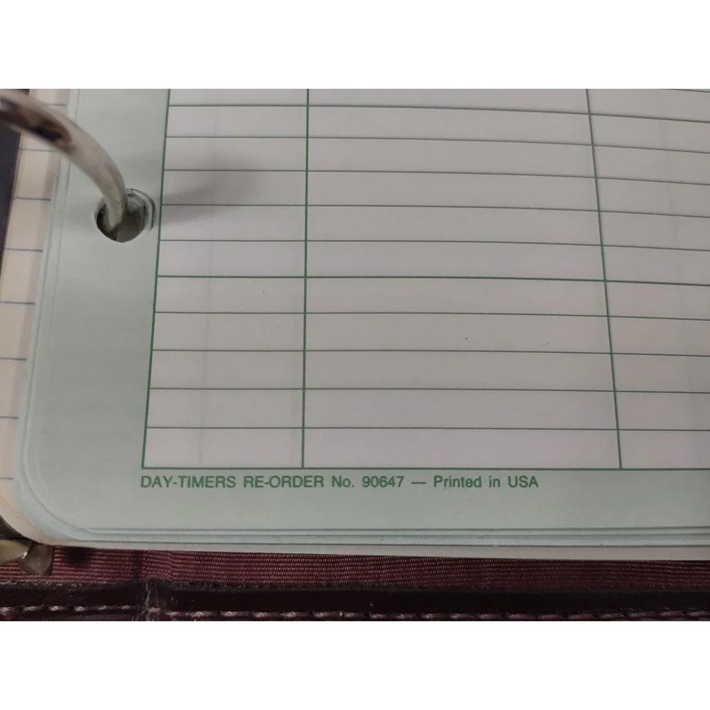VTG 1998 FRANKLIN QUEST Leather 7-Ring Planner Binder ORGANIZER USA Burgundy